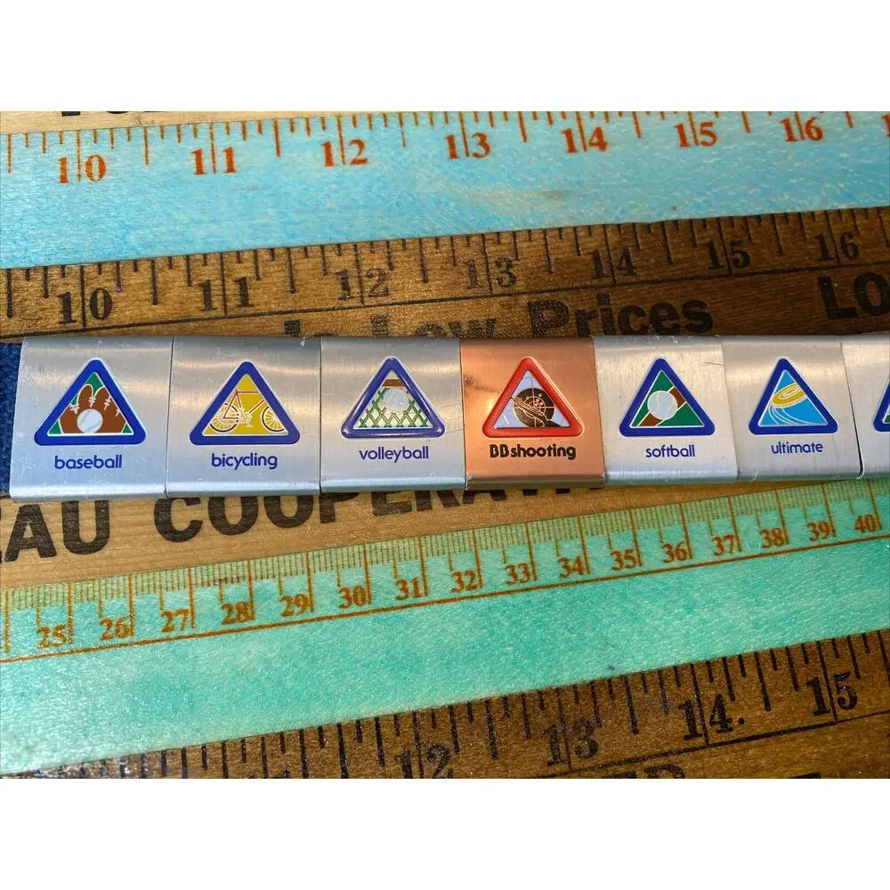 Boy Scouts BSA Cub Scout Belt W/ 12 Merit Badges Adventure Loop Slides Uniform
